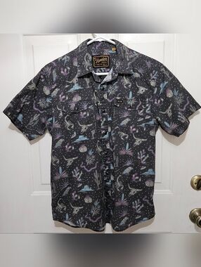 Howler Brothers Men’s Black Short-Sleeve Printed Western Shirt